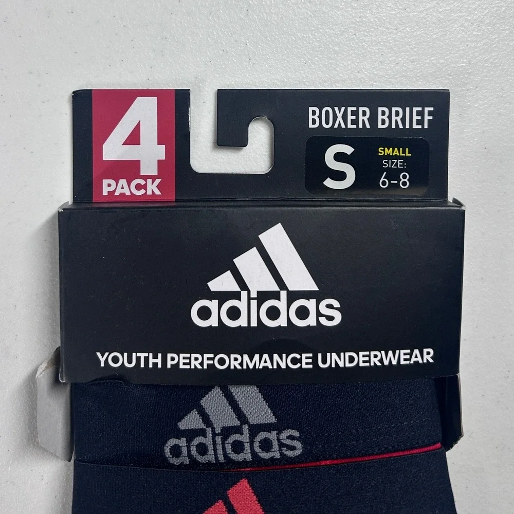 Adidas Youth Performance Boxer Briefs 4 Pack Small AEROREADY‎ Print Pack NEW - Picture 2 of 8